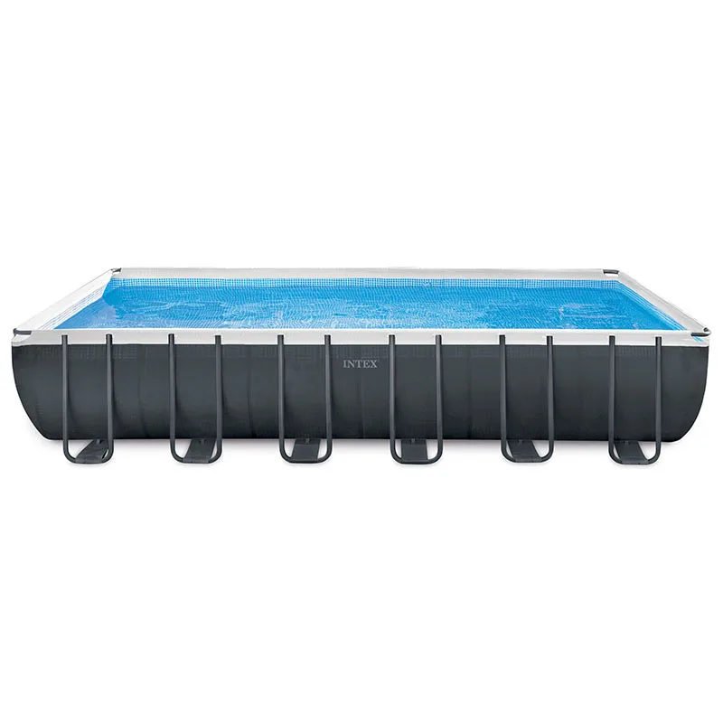 Intex 26364  large plastic pool inflatable rectangular metal frame swimming pool  above ground swimming pools for gardens