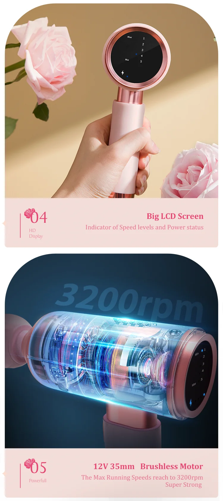 High Quality Body Electronic Massage Gun Handheld Deep Tissue Percussion Muscle Massage Gun Muscle Stimulator Massage Gun