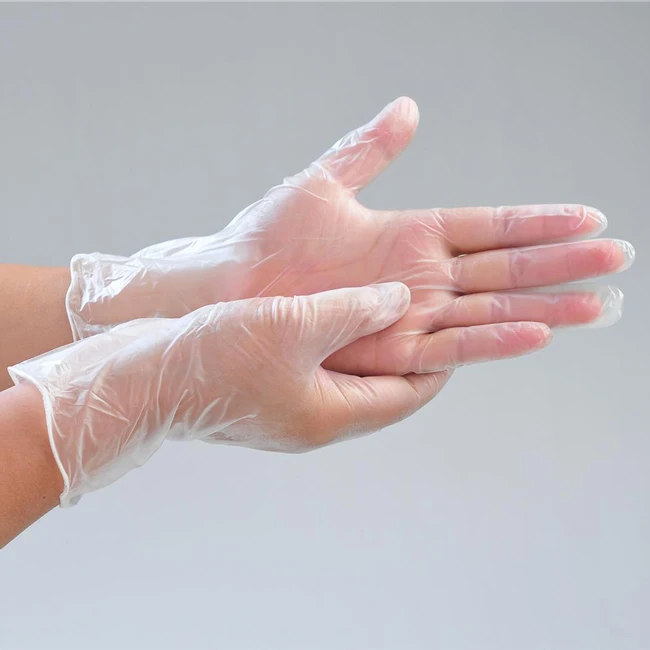 100% latex free disposable vinyl glovees transparent/ clear  PVC  glovees