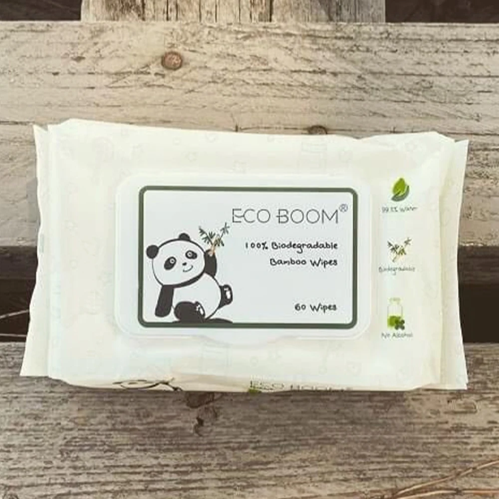 ECO BOOM Wholesale Baby Natural Wet Facial Biodegradable Flushable Toilet Cleaning Wipes