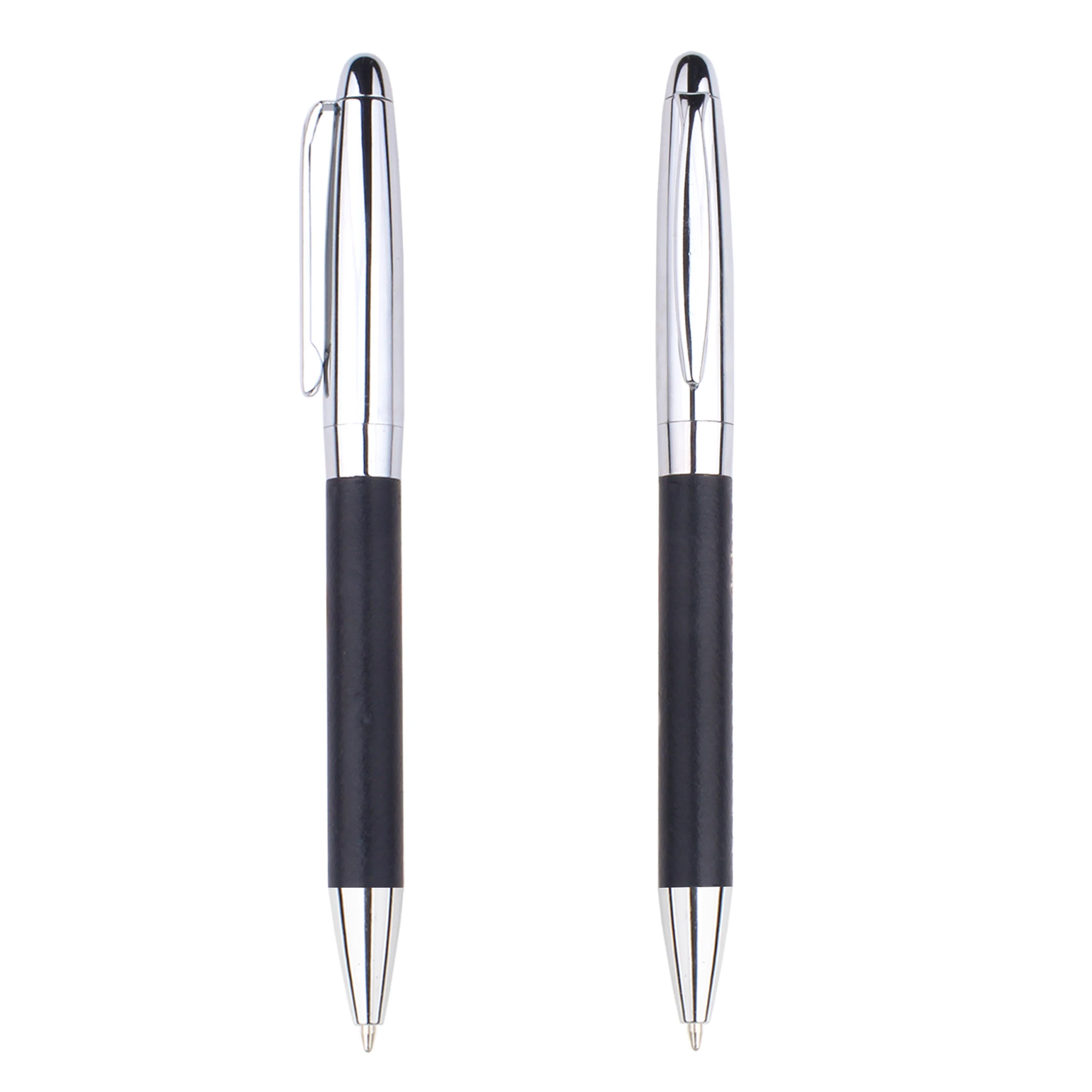 2024 Good Quality Twist Metal PU Rotating Leather Making Ball Pen With Custom Logo