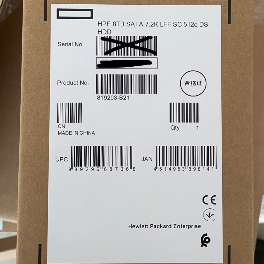 819203-B21 820033-001 8TB SATA 6G Midline 7.2K LFF (3.5in) HDD 819203-B21