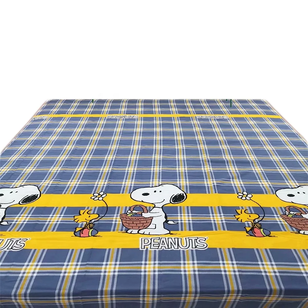 Printed fabrics plaid cute bed sheets materials for children home textile for home bedding sheets