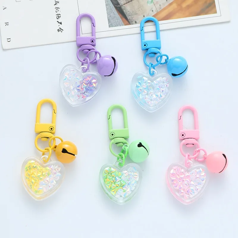 HOT New Acrylic Plastic Link Chain Key Ring Handmade Heart Keychain for Women Girls Love Acrylic Fashion Car Keys Jewelry Gifts