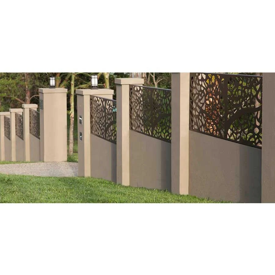 customized laser cut aluminum mesh metal decorative privacy garden perforated fence