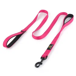 6ft 8ft Traffic Dog Leash Padded 2 Handle Reflective Nylon Double Handle Dog Leash