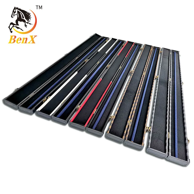 Benxiao snooker cue box one piece 1/2 3/4 style strong quality billiards cue box factory directly sale