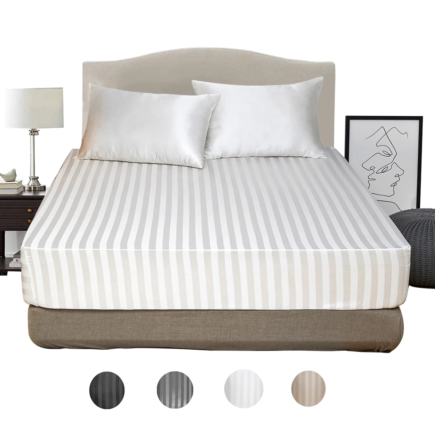 New style high quality polyester microfiber satin fitted sheet 54*75in