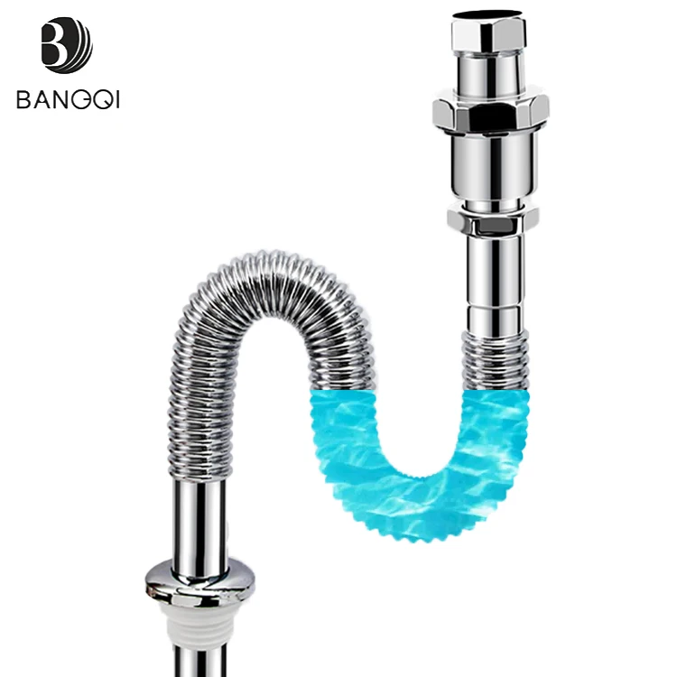 304 Stainless Steel Corrugated Pipe Sink Drainage Drain for Kitchen or Bathroom Stylish and Durable Drains