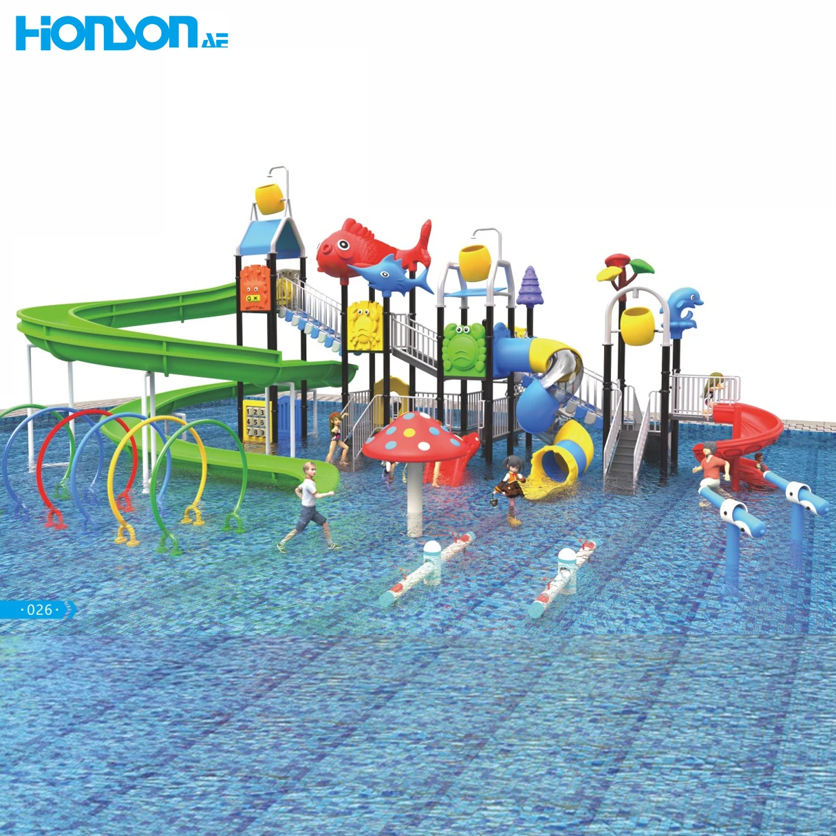 Swimming Pool Climbing Playground FRP glass fibre reinforced plastic water park slides