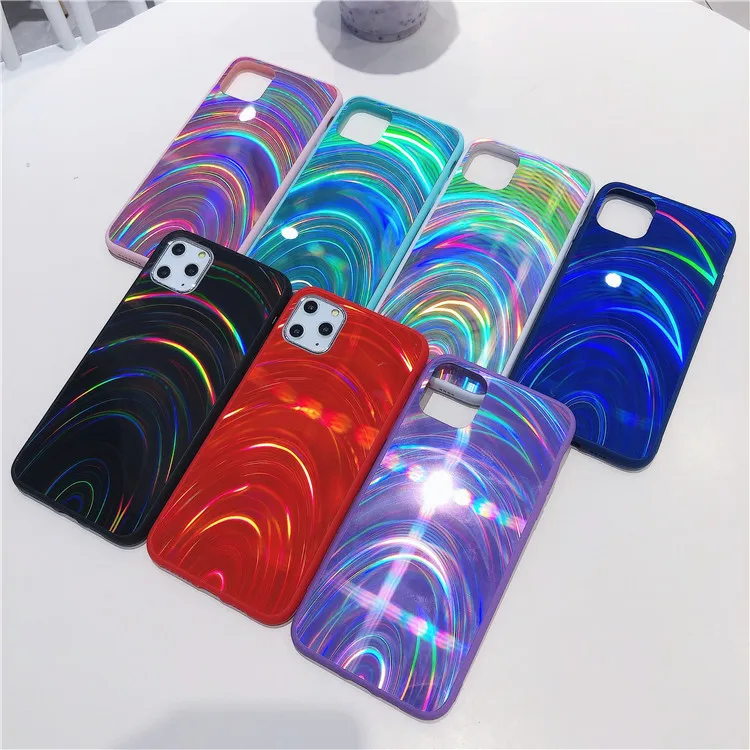 Luxury 3D Rainbow Bling Glitter Laser Phone Case For iPhone 13 14 Pro Max 11 XR 12 XS Max X 7 8 Plus Soft TPU Frame Back Cover