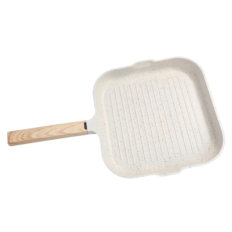 BBQ Bacon Frying Skillet Pan 26cm Non Stick Aluminum Steak Square Frying Grill Pan