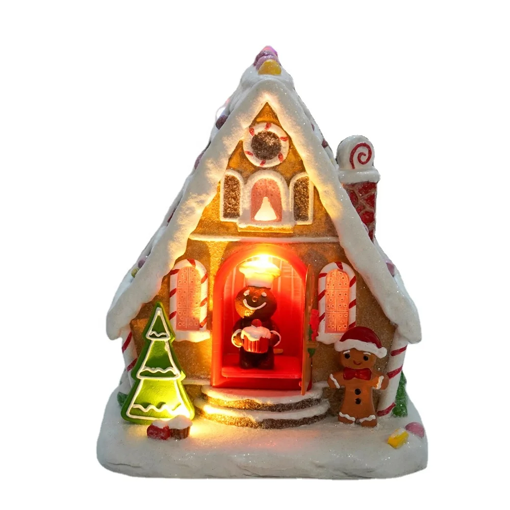 Battery Operated LED Musical Gingerbread House,Christmas Gingerbread house,Christmas Village house