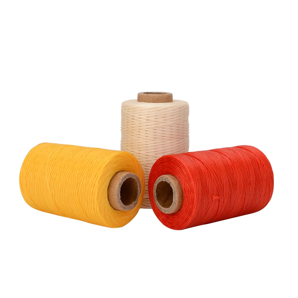 0.8mm 150D flat braided bead thread polyester Waxed Thread Leather for sewing
