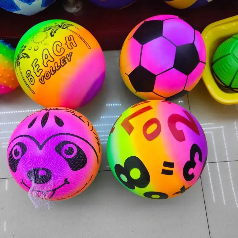 Inflatable Rainbow Patterned Bounce Ball