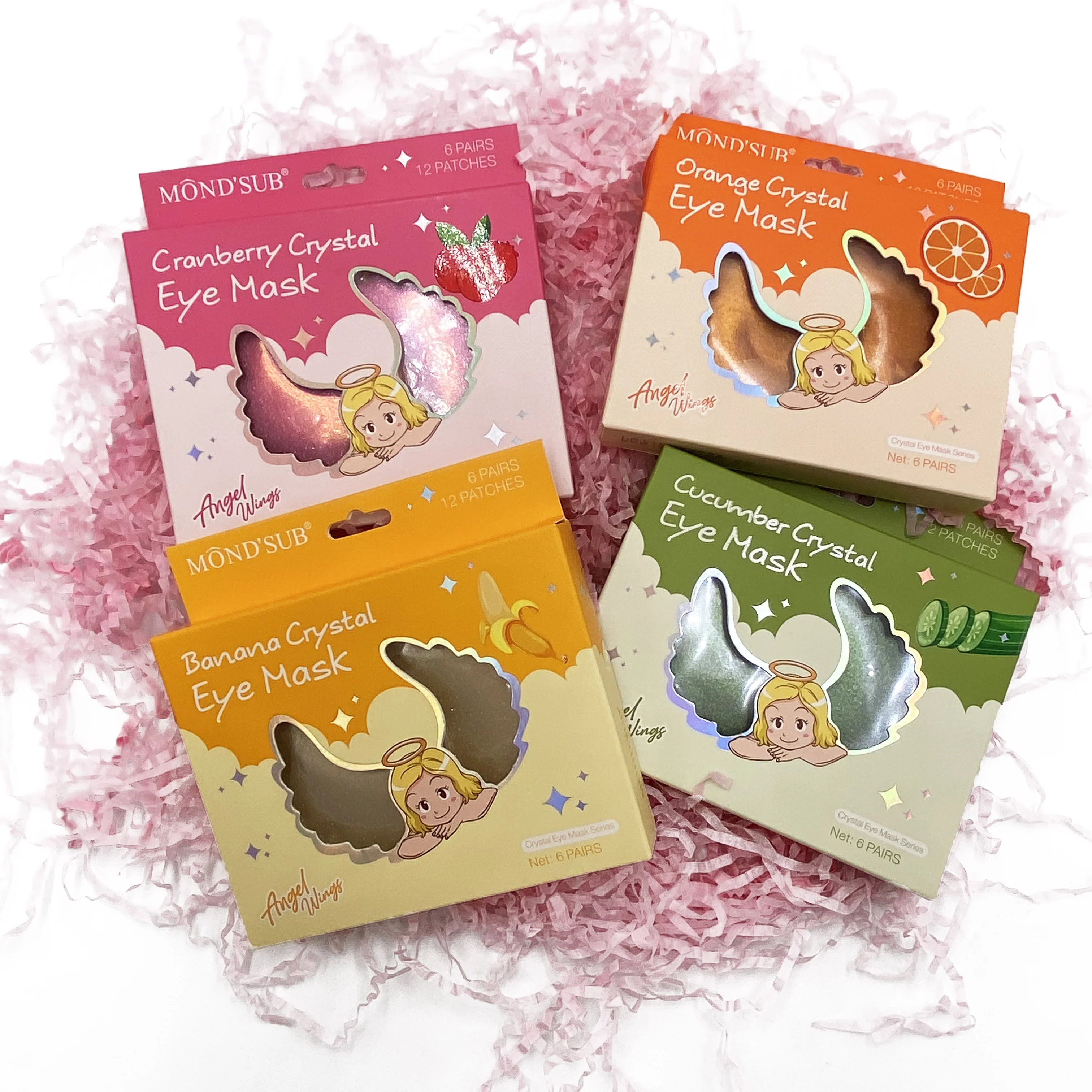 New High Quality Organic Moisturizing Colorful Jelly Angel Shape Crystal Anti-wrinkle Eye Mask