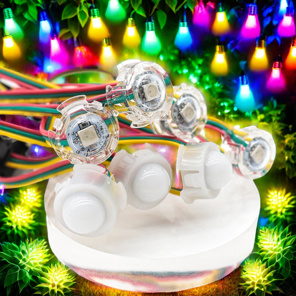 DC5V 20mm Multi-Color LED Pixel Lights IP67 Rating Christmas Decorations Wire Point Lights