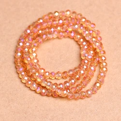 4MM Faceted Glass Rondelle Beads For Jewelry Making Adults Bulk Crystal Lampwork Beading Charm Bracelet DIY Crafts 130pcs/strand