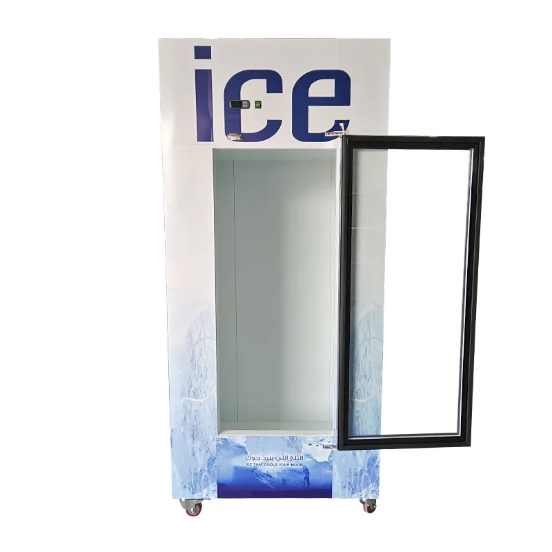 ice cube bag merchandiser gas station ice storage for outdoors