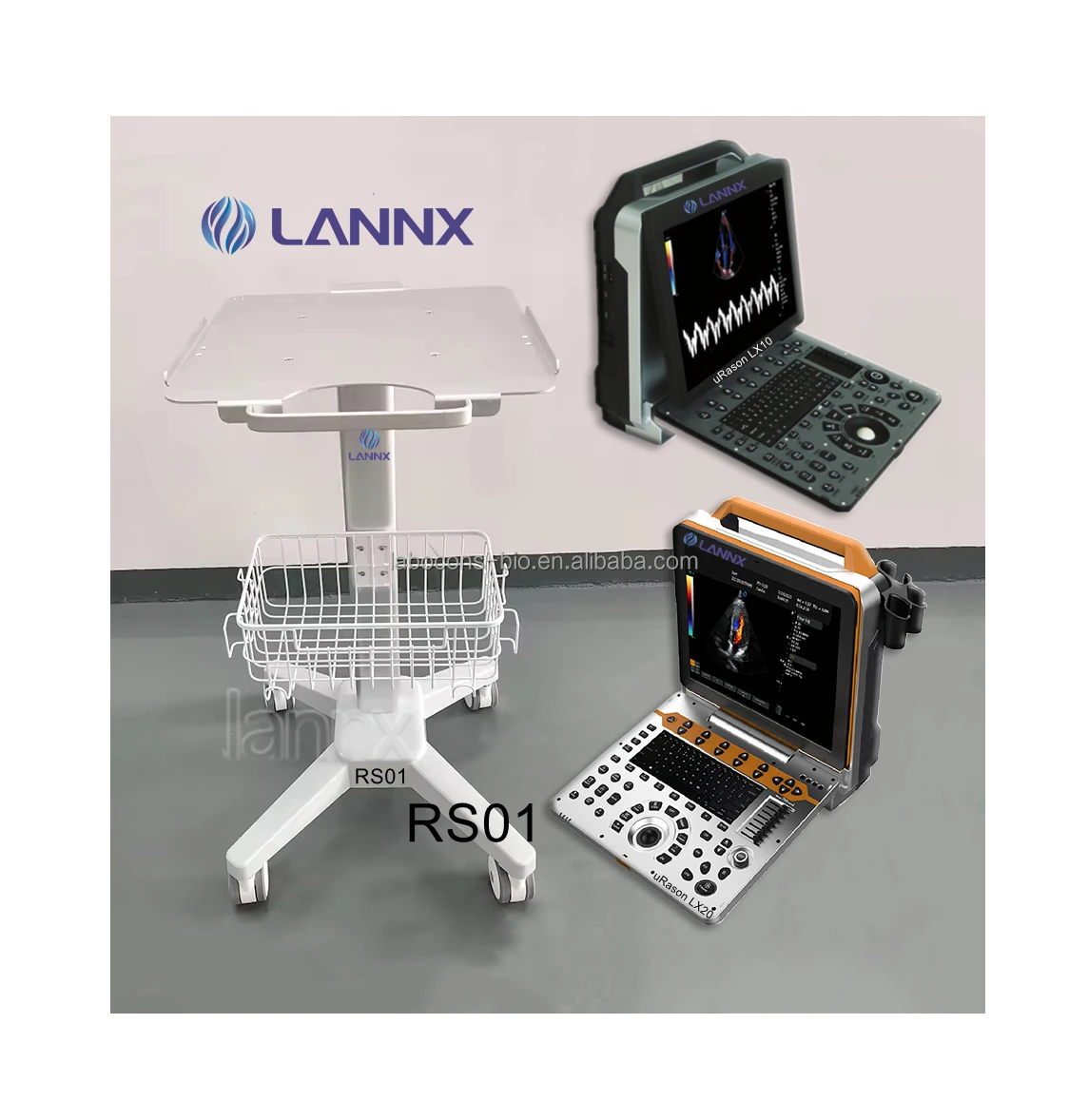 LANNX RS01 портативная Больничная ультразвуковая тележка медицинский диагностический сканер четырехколесная фиксированная для ультразвука