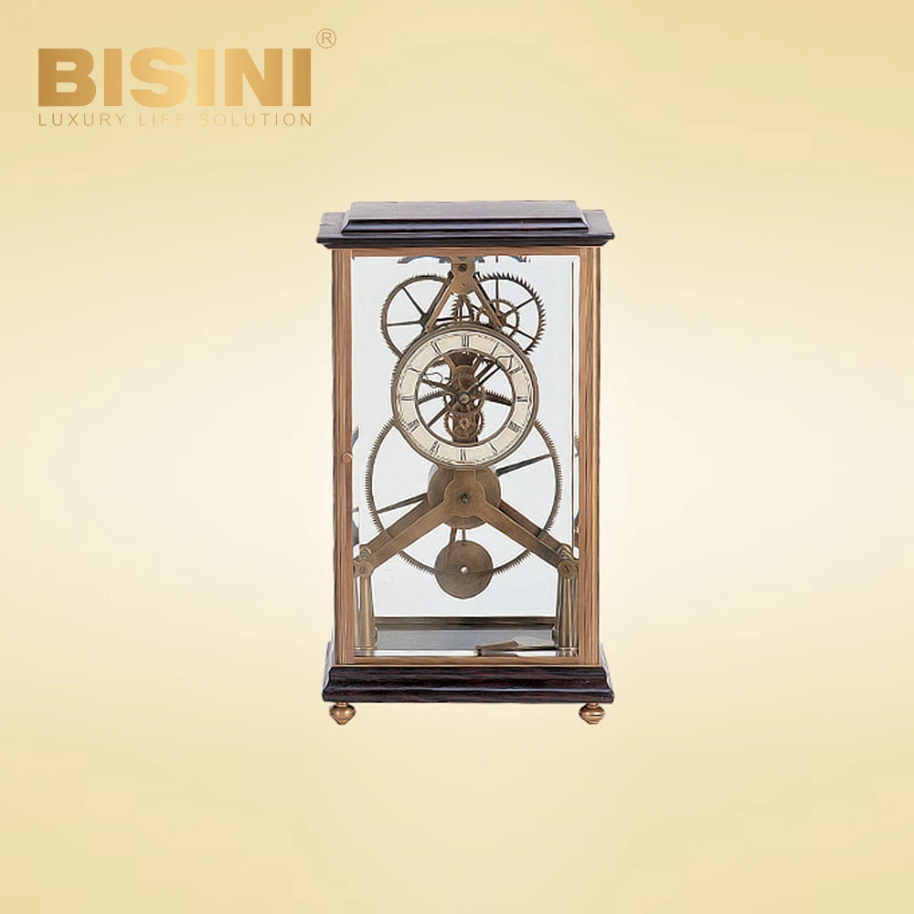 high grade Glass cover Pure copper gear Desk Clock Exquisite Mechanical Eiffel Tower table clock