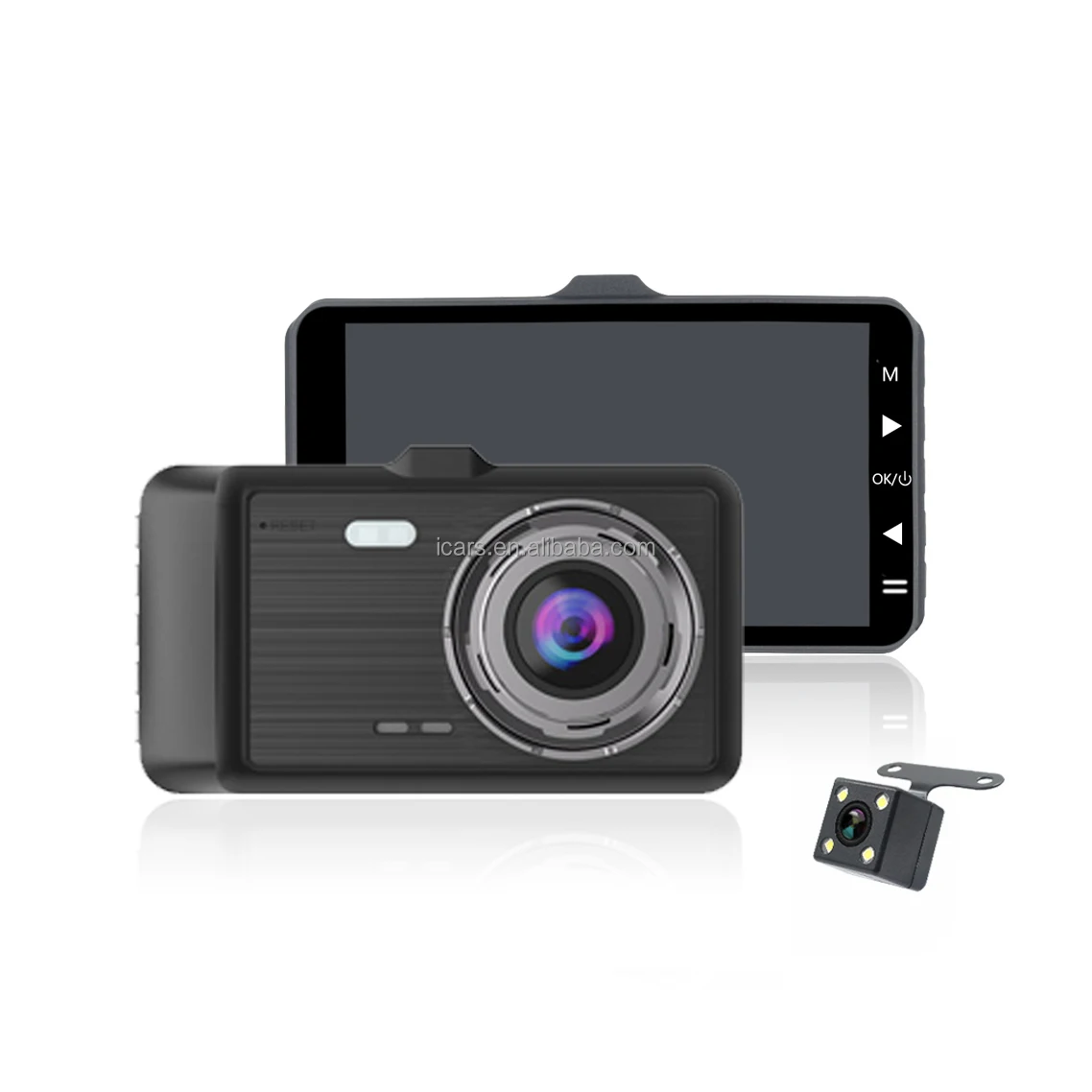 High quality 4.0-inch dash camera dual lens  dvr cameras car black box car dvr traffic video recorder with glass lens