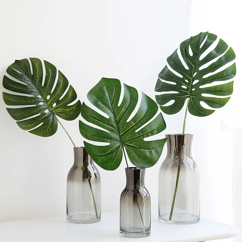 Plastic Tropical Palm Tree Leaves Home Garden Accessories Photography Decoration One Piece Monstera Artificial Plants
