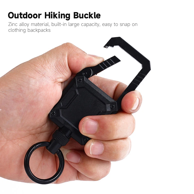 Heavy Duty Metal Carabiner KeyChain Retractable Badge Reel with ID Card Holder Retractable Badge Reel Motorcycle Keychain