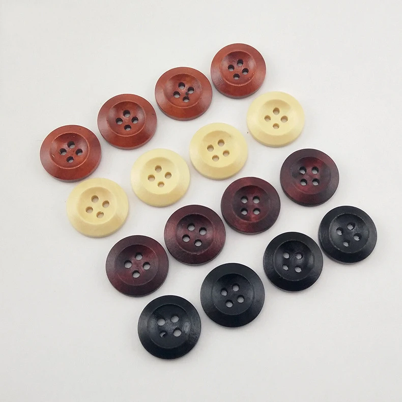 Fashion Round Environment Nature Wooden Button Four Holes Button