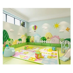 New design baby cute soft play wall padding mat for kids protective foam wall padding