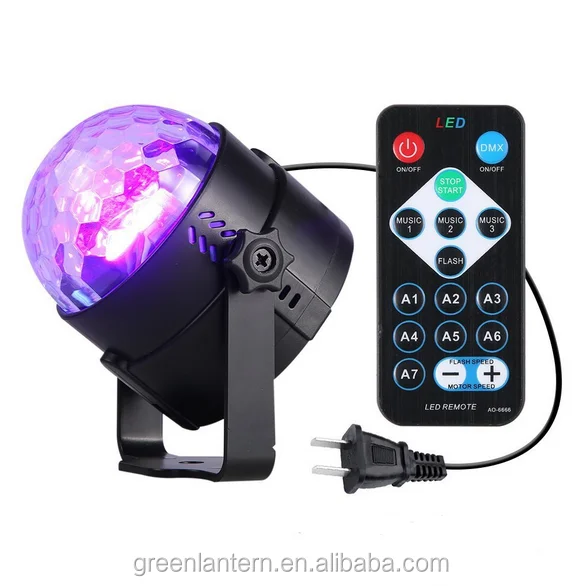  Светодиодная лампа 3 Вт RGB Кристалл Магия вращающийся шар Дистанционное Управление лампой для KTV рождественской вечеринки клуб бар диско
