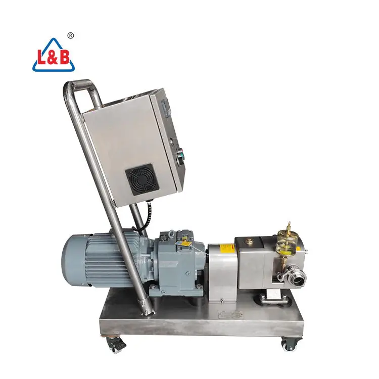 Пищевой насос для переноса сиропа из нержавеющей стали лопастей томатной пасты с тележкой