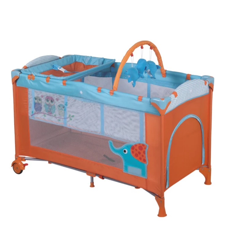 wholesale baby toddler kids travel cot crib bed playpen with changing table