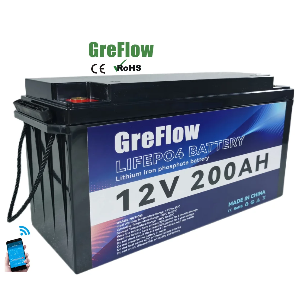 Wholesale Hot Selling Golf Cart Batteries LiFePO4 Deep Cycle 12v 200Ah Solar Lithium Iron Phosphate Battery For Solar Panel