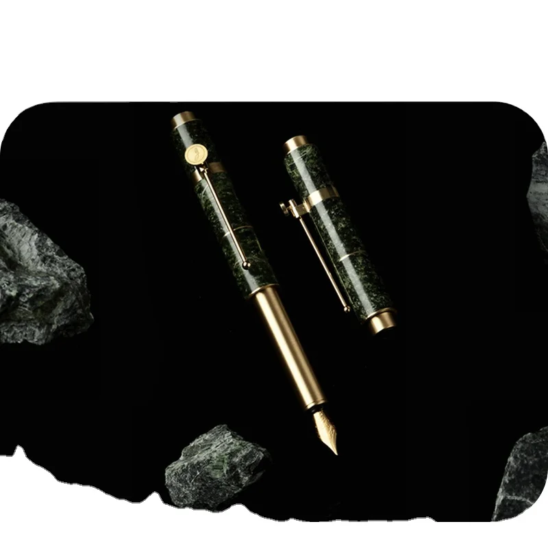 Best Luxury Novel Design Rain Forest Green Personalised Marble Pen