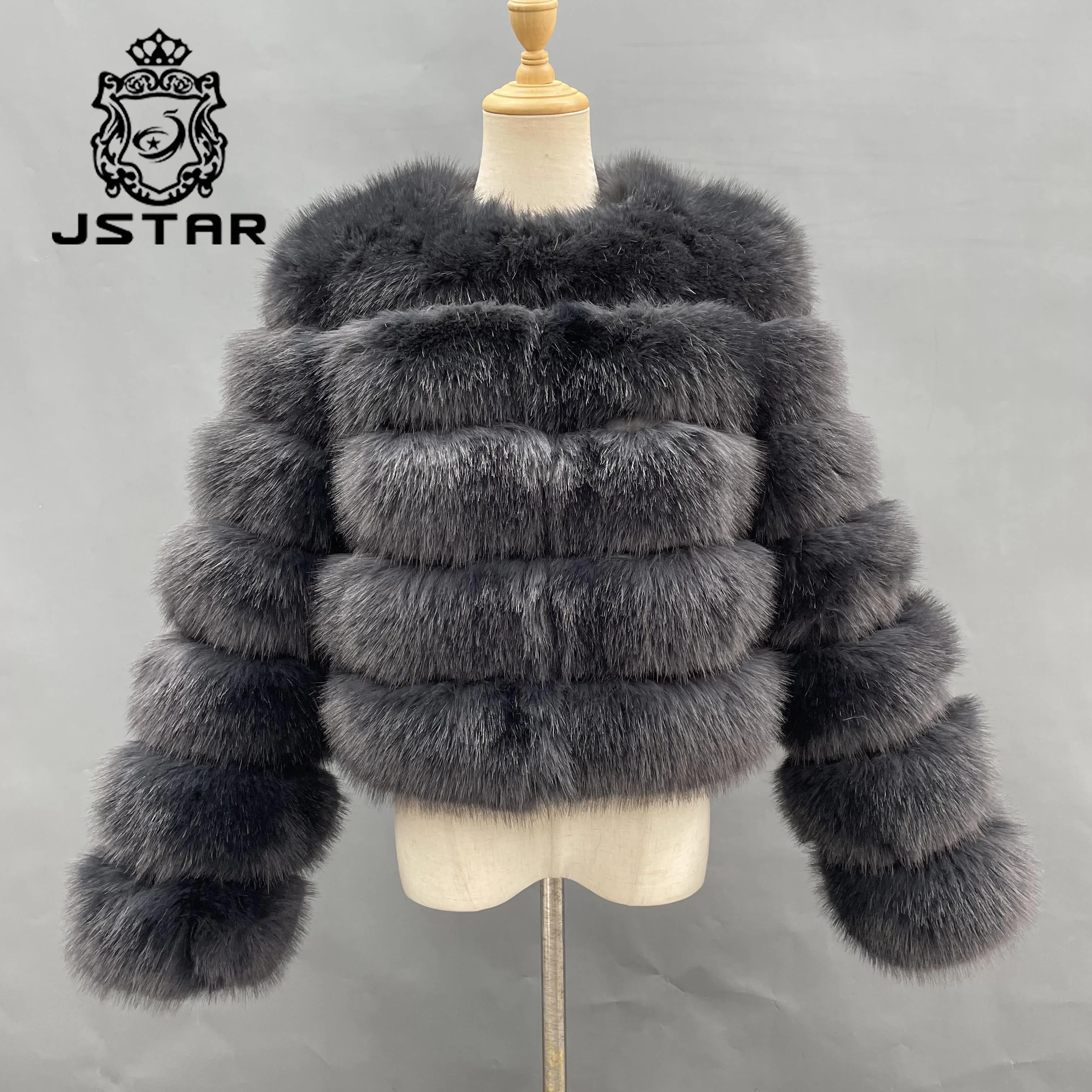 Высококачественное укороченное женское пузырьковое пальто Jstar куртки большого размера женские искусственный мех из искусственного меха для детей