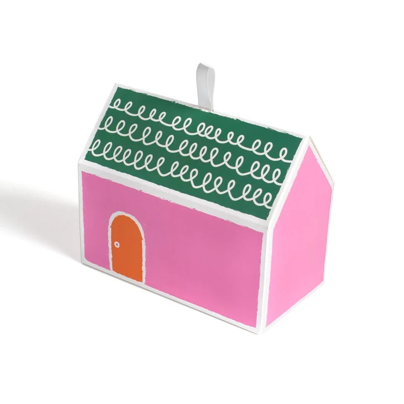 Exquisite Colorful Little House Gift Boxes Cookie Box House Shape Candy Box For Birthday Party Supplies