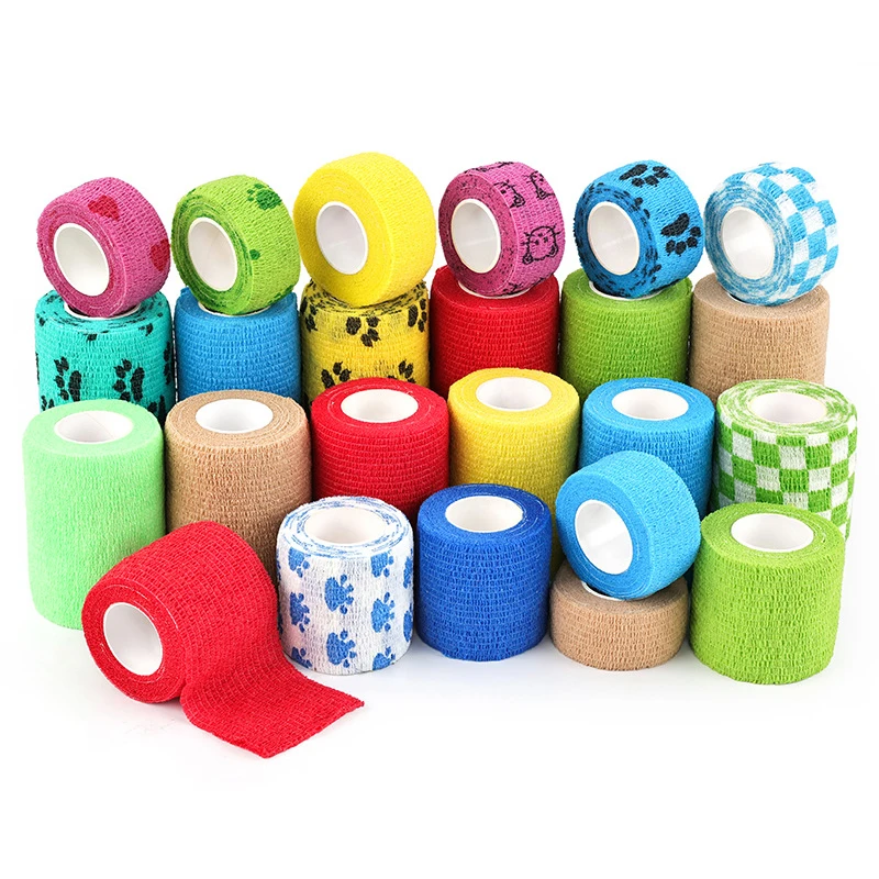 Soft Non Woven Tape Latex Free Finger Thumb Sport Tape Elastic Cohesive Bandage For Athletic