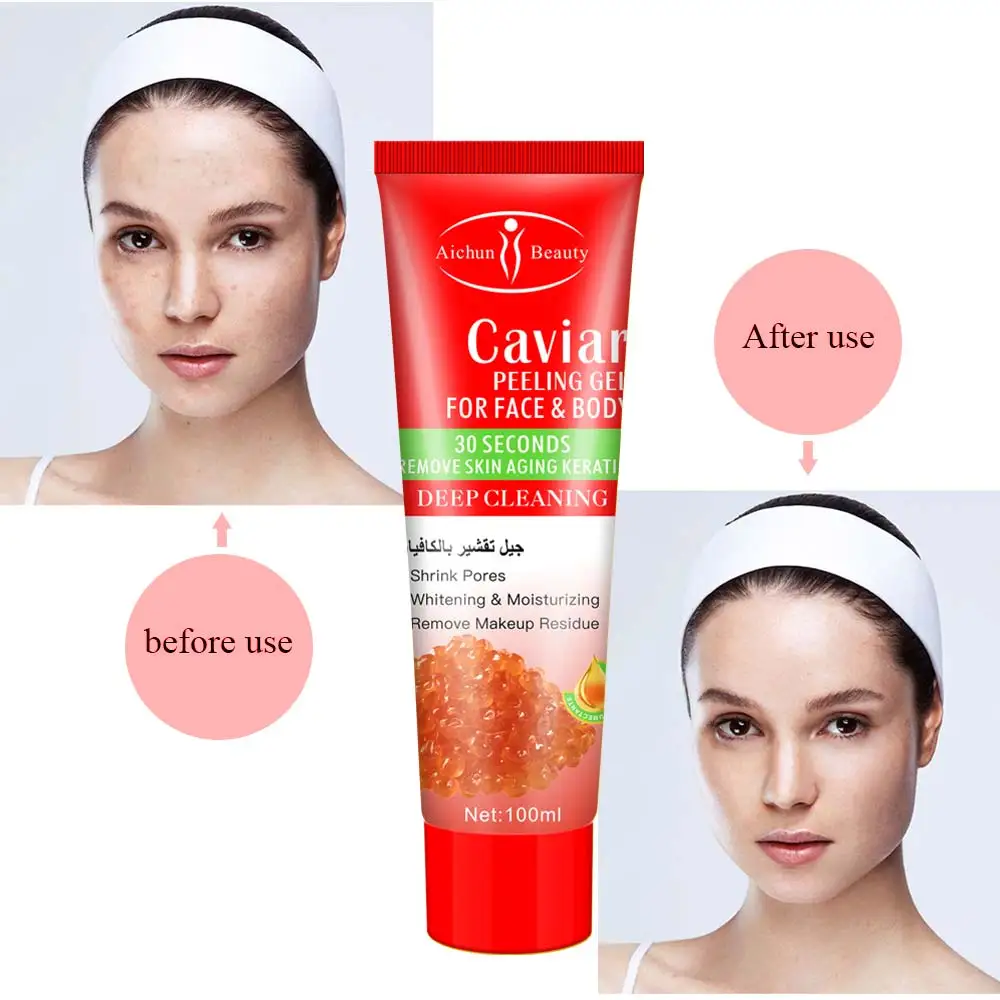 wholesale Face Deep Cleansing Soft Organic Scrub Cleaner Facial Exfoliating Caviar Peeling gel Gel