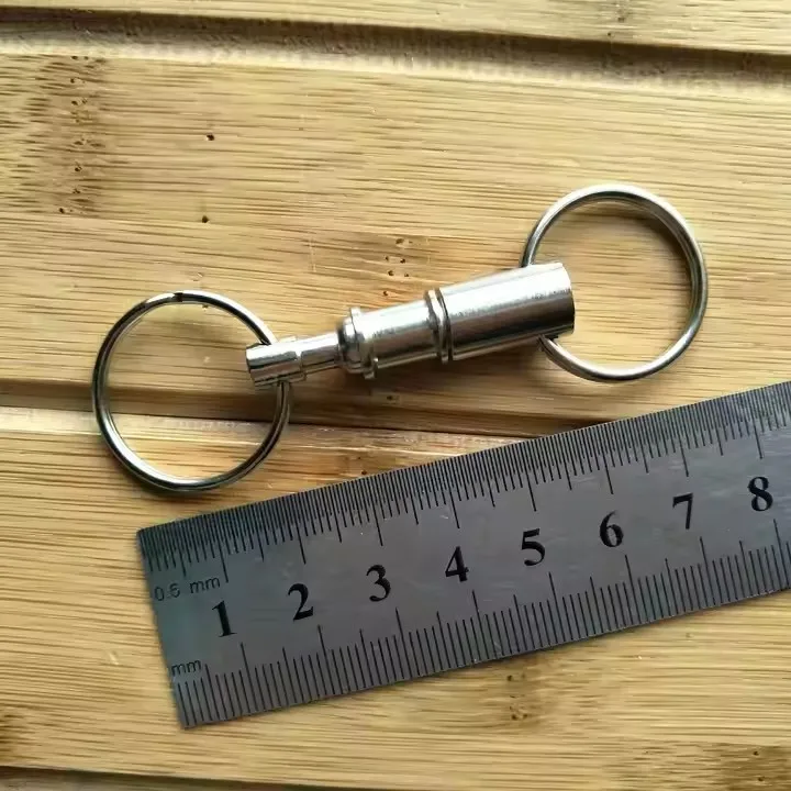 Fashion Pull Apart Keychain Diy Keychain in bulk Double novelty Metal Key chain Rings Detachable Quick Release Keyring accessory