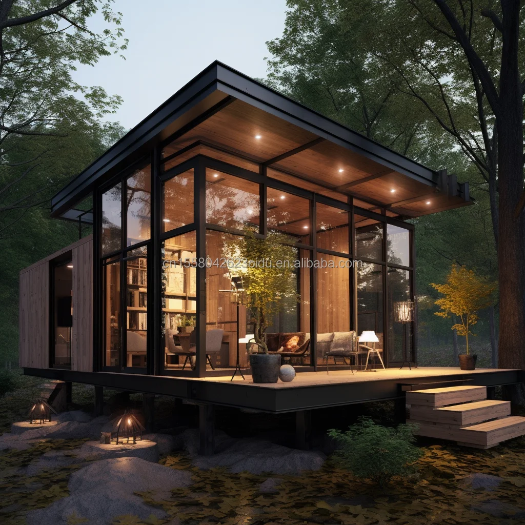 Modern Steel Frame Structure House with Wooden Design Sunshine Container Mobile Activity for Mall Direct Manufacturer Sales