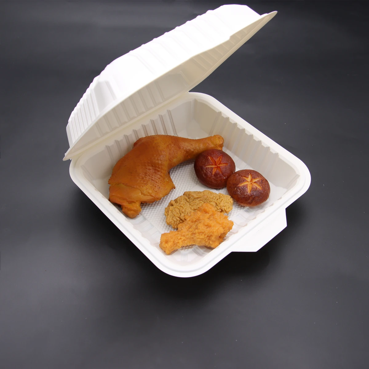 Wholesale Biodegradable corn starch takeaway food container disposable cornstarch food box