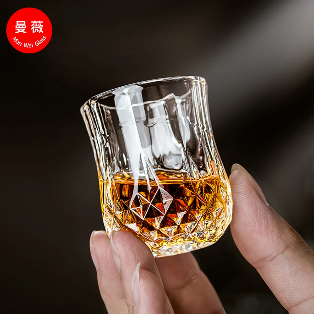 Wholesale Custom Logo Whiskey Shot Glasses 2oz 3.5oz Highball Drinking Glasses with Heavy Base Coffee Shot Glass for Beer Wine