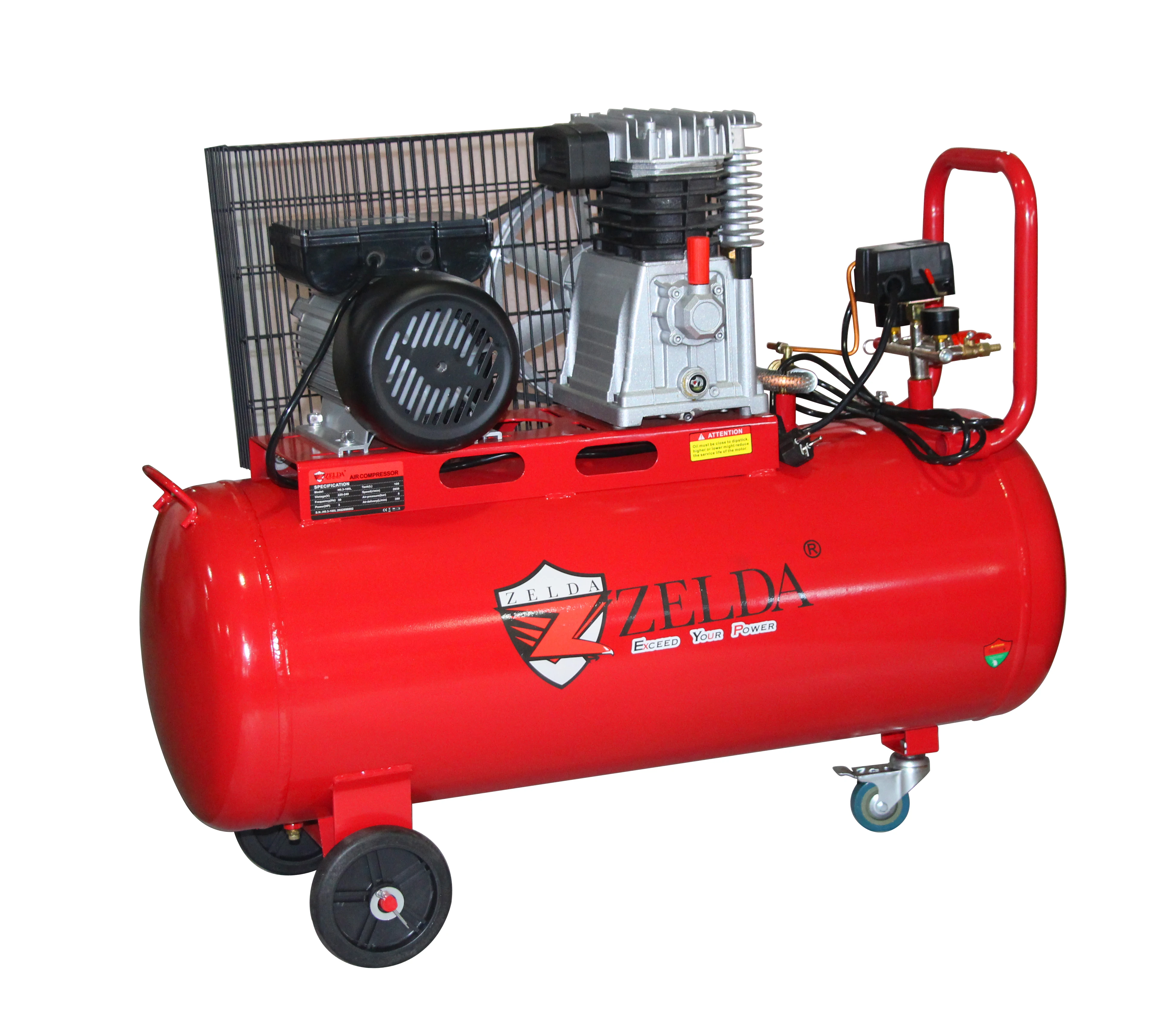 Industrial Compresores De Aire 220V 3HP Belt Driven Air Compressor 100L For Cutter