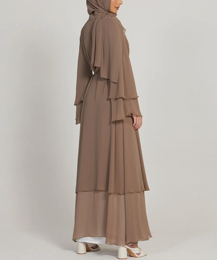 High Quality  Abaya Embossed Women Sequin Dress S Kimono Cardigan