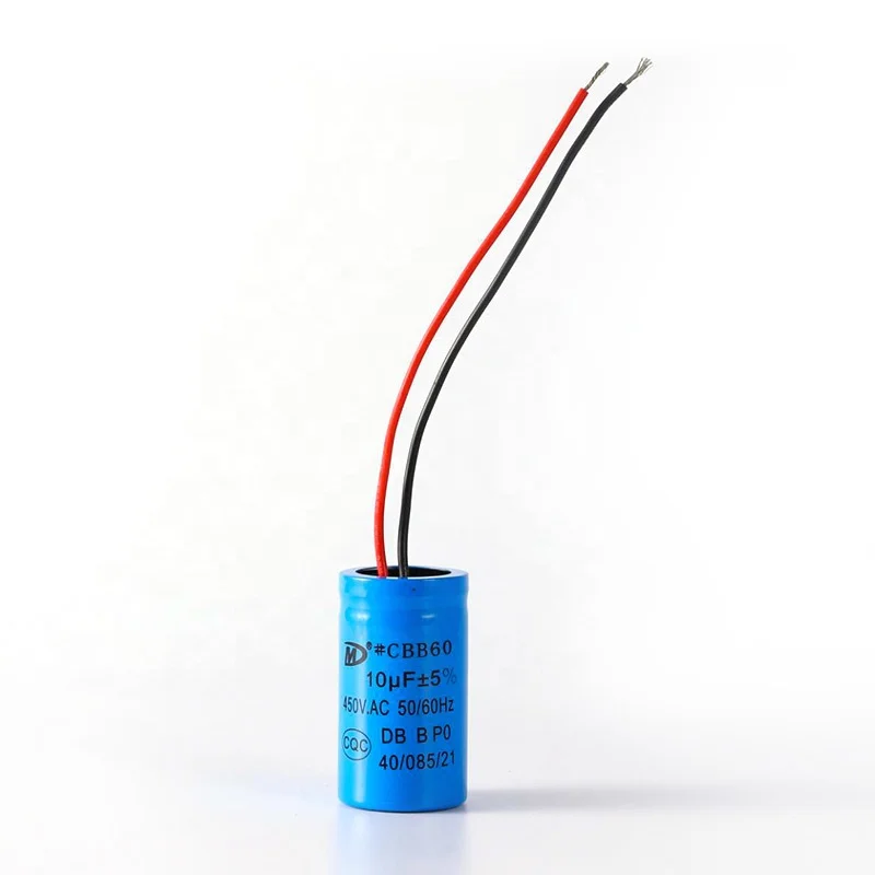 Factory Popular Model CBB60 Capacitor 450v 12uf Wires Lead Out High Voltage For Water Pump Film Capacitors