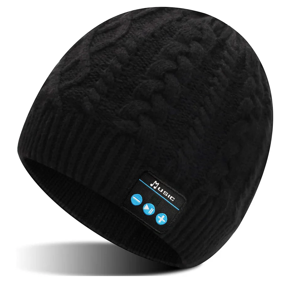 Hot sale Smart Rechargeable Music Earphone Hat unisex dropshipping washable warm Wireless music plush Hat