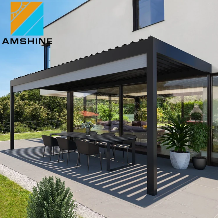 2024 Hot Sale Garden Gazebo Pavilion Customize Sun Shading Bioclimatic Pergola Aluminum Aluminium Alloy 6063-T6