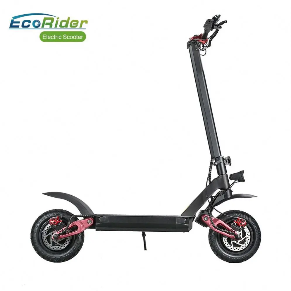 
EcoRider E4-9 off road dual motor electric scooter, 60v 21ah 3600w air suspension shock absorber foldable electric scooters 