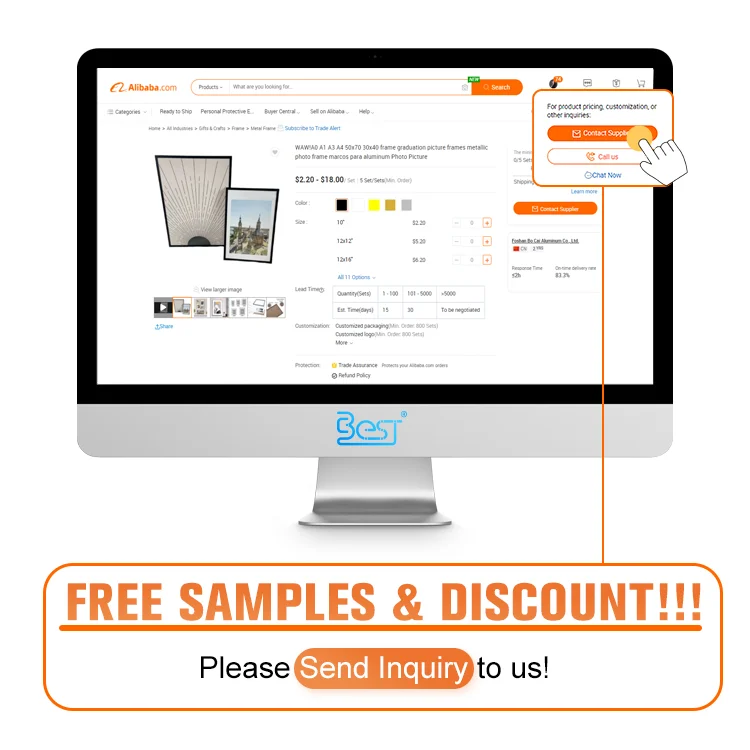 Factory custom large picture black photo white picture frame a1 a2 a3 a4 wall decor picture frame aluminium framework one piece